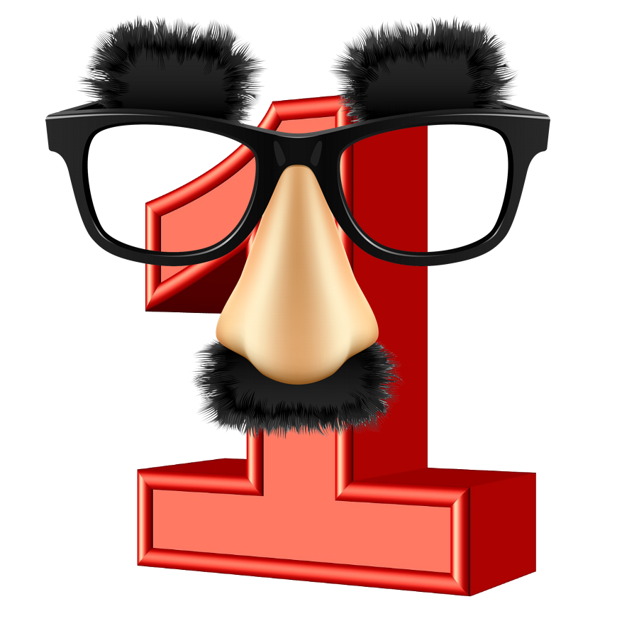 A 1 with a cheap disguise on.