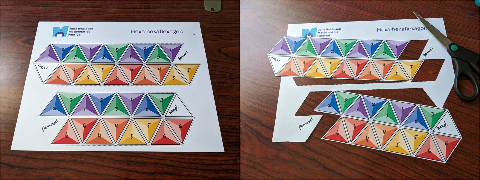 I have cut the two parts out of the sheet of paper, showing the attached glue tabs and the removed notches